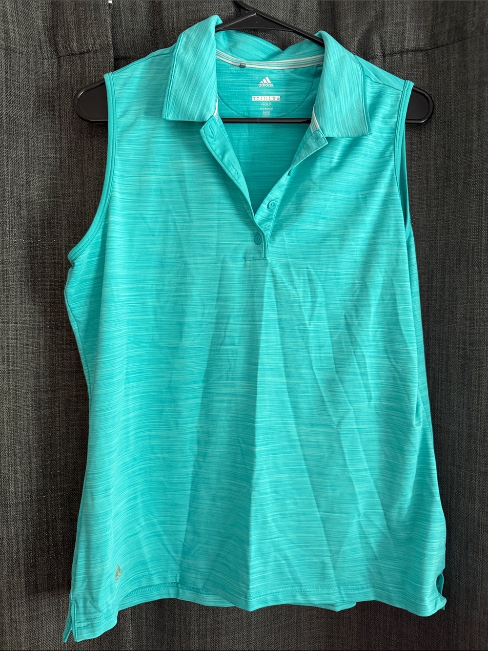 adidas Women’s Sleeveless golf Polo Top in Aqua Teal